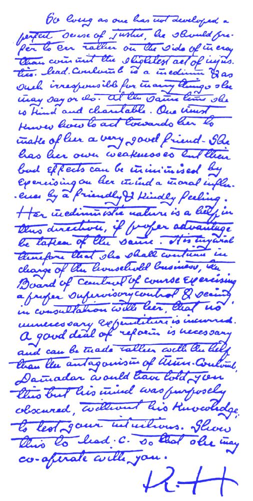 A Facsimile of a Letter from Master Koot Hoomi to Franz Hartmann