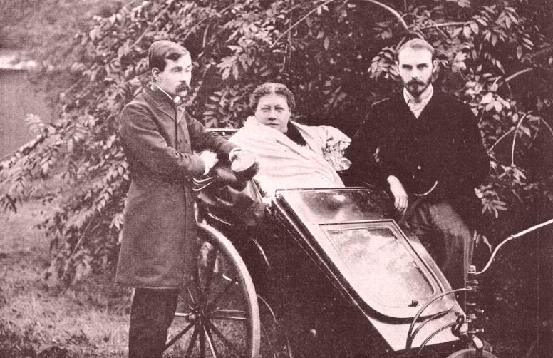 H.P. Blavatsky in 1891 with James Pryse and G.R.S. Mead